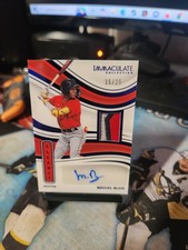 2023 Panini Immaculate Miguel Bleis Clearly Material Patch Auto Blue #/25