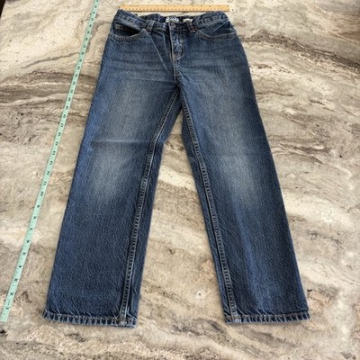 OshKosh B'gosh Straight Jeans Size 10H ''Husky'' Boys Blue Denim Adjustable Waist