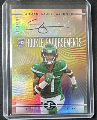 2022 Panini Illusions Rookie Endorsements Sauce Gardner RE-AG Auto RC /199