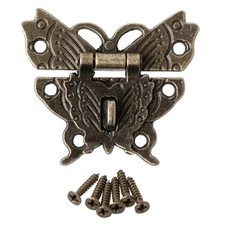 Aesthetic Bronze Latch Hasp with Unique Butterfly Design for Collectibles