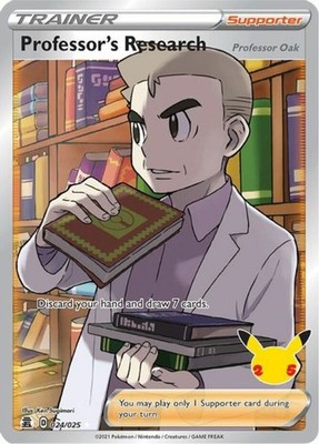 Professor's Research (Full Art) - 024/025 - Ultra Rare NM, English Pokemon Celeb