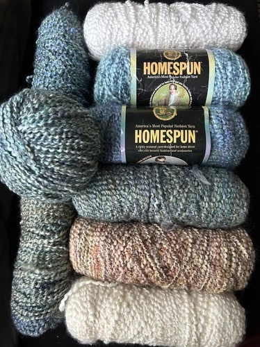 Huge Lot Of Full/partial Skeins Of Lion brand Homespun Yarn, 2.9lbs Total - product listing photo