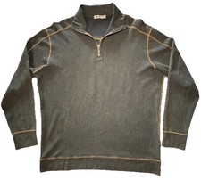 Agave LUX Sweater Men L Hammerhead 1/4 Zip Pullover Ribbed USA Made K-1048
