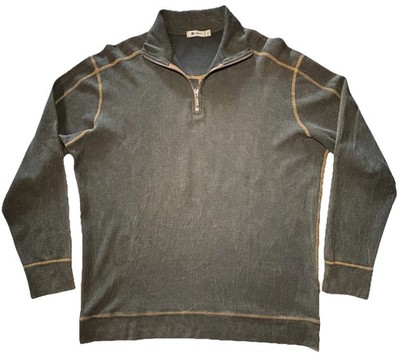 Agave LUX Sweater Men L Hammerhead 1/4 Zip Pullover Ribbed USA Made K-1048