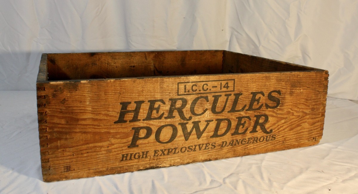 HERCULES DYNAMITE Crate Wood Box.Impressed Letters Antique 1920 | eBay