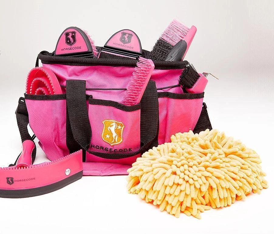 AJ Tack – Kit Toelettatura Cavalli 8 Pezzi Per Bambini | Set Spazzole E Pettini