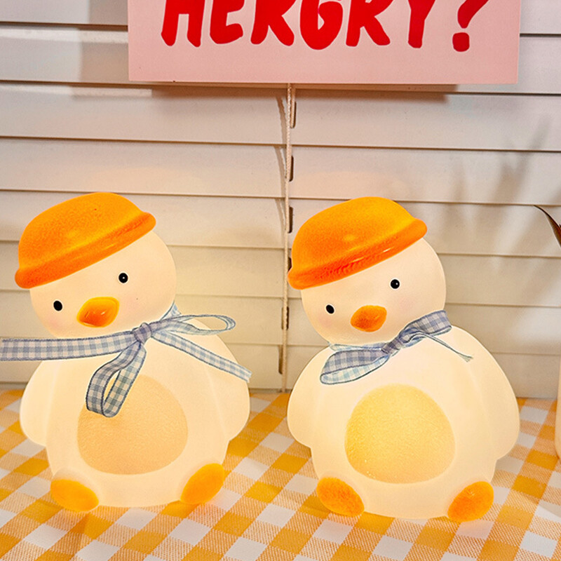 Creative Rubber Duck Night Light For Children's Room Bedside Lamp Decor
