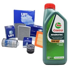 KIT TAGLIANDO FIAT GRANDE PUNTO 1.2 1.4 8V FILTRI UFI 3 LT CASTROL MAGNATEC 5W40