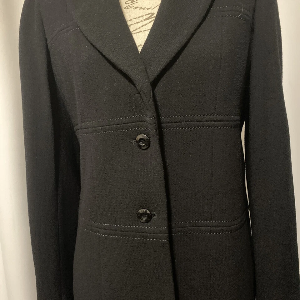 Vintage 80s CARLISLE 100% Wool Jacket Blazer SZ 10 Made In Hong Kong 2 Button - Image 4 of 4