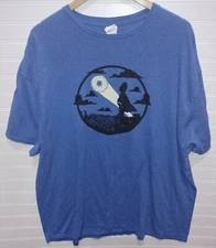 The Simpson's T Shirt Homer Donut Moon Signal Delta Apparel Blue  XXL 2XL