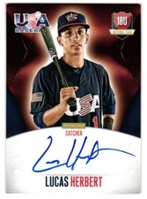 2014 Lucas Herbert Panini USA Baseball Rookie Auto 068/499 - Atlanta Braves