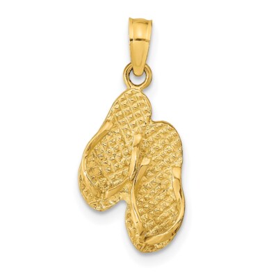 14K Gelbgold St. George Island Wende Flip Flops Anhänger