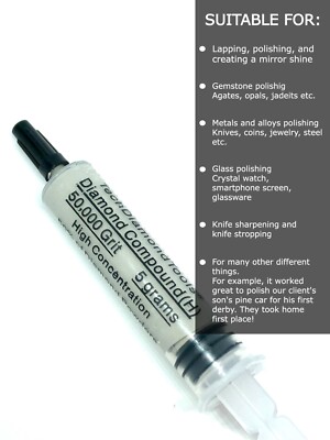 Diamond Polishing Paste 50,000 Grit 0-0.5 Micron (H) 50% Concentration, 5 Grams