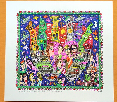 Farblithographie Rizzi 1999 The big apple is big on romance , 2d kein 3d, overr