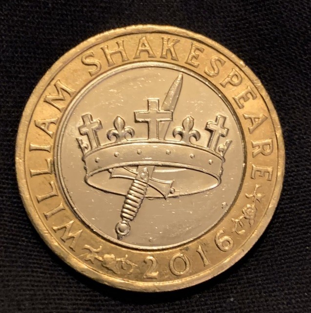 2016 Shakespeare Hollow Crown Dagger 2 Coin For Sale Online EBay rare-2-pound-coin-shakespeare-hollow-crown-2016-with-minting-striking