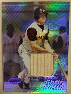 2002 Topps Bowmans Best CHRIS DUFFY MLB Pirates Game Used BAT Piece! FREE S&H!!
