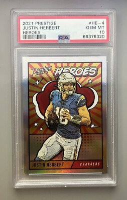 2021 Prestige Justin Herbert Heroes HE-4 PSA 10 GEM MINT | eBay