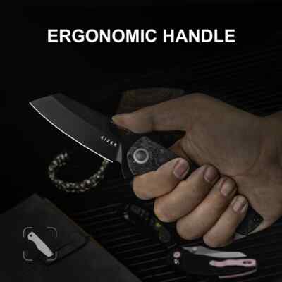 Kizer Cutlery Sparrow Folding Knife 3.25'' S35VN Steel Blade Carbon Fiber Handle