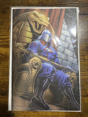 GI JOE #1 * NM+ * TYLER KIRKHAM VIRGIN FOIL VARIANT LTD 1000 COBRA COMMANDER  