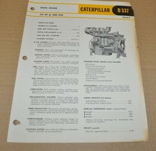 1959 Caterpillar D337 Diesel Engine Specification Brochure Prospekt