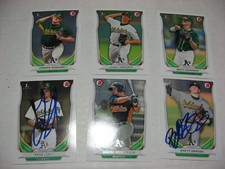 OAKLAND A'S team set 6 2014 BOWMAN DRAFT 2 autographed TRACE LOEHR Brett Graves 