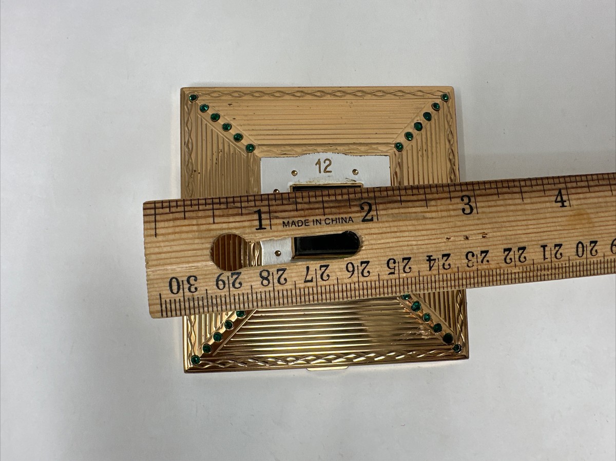 vtg amere 1940s gold silver mirror makeup vanity clock watch rhinestone compact il_fullxfull.6524583249_31by.jpg main image 2