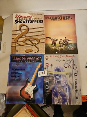 Classic Rock Led Zeppelin Red Hot Chili Peppers Guitar Lyrics Chords Book Lot 2D