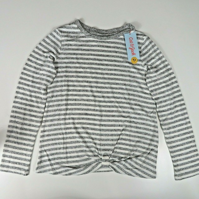 Cat \u0026 Jack Sweater Girls Gray and White 