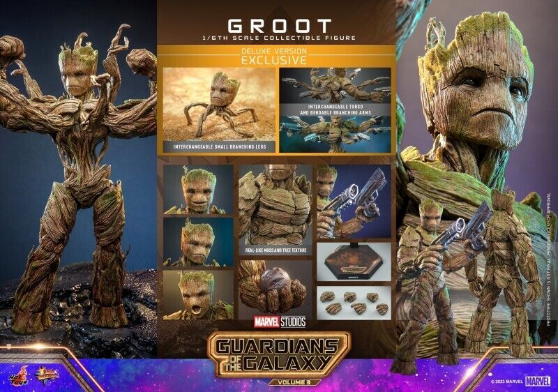 Hot Toys MMS707 GUARDIANS OF THE GALAXY VOL. 3 1/6 Groot (Deluxe