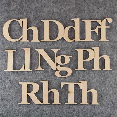 Georgia Schrift walisisches Buchstaben-Set 3 oder 6 mm Sperrholz Groß- & Kleinbuchstaben Cymru