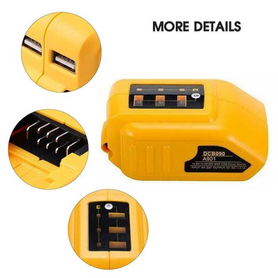 DCB090 Für Dewalt Dual USB-Ladeadapter Akku ladegerät 20V MAX Adapter DC 12V 