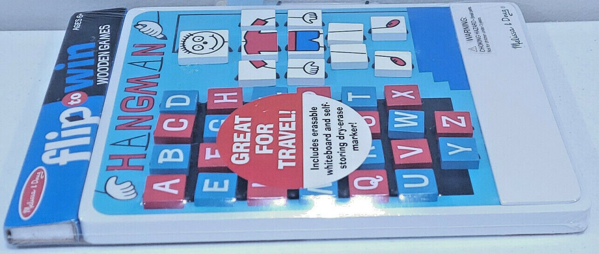 Melissa & Doug Flip-to-Win Hangman – Reisespiel Galgenmännchen Mit Whiteboard, Ab 6 Jahren