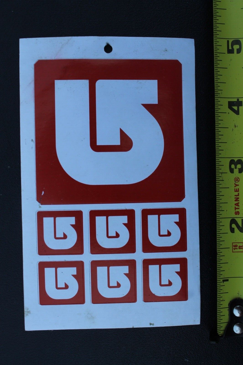 BURTON 看板 Burton Snowboard Clothing Tag Red White SNB3 Vintage Snowboarding