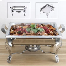Square 6L Self-Service Food Warmer Chafing Dish with Lids