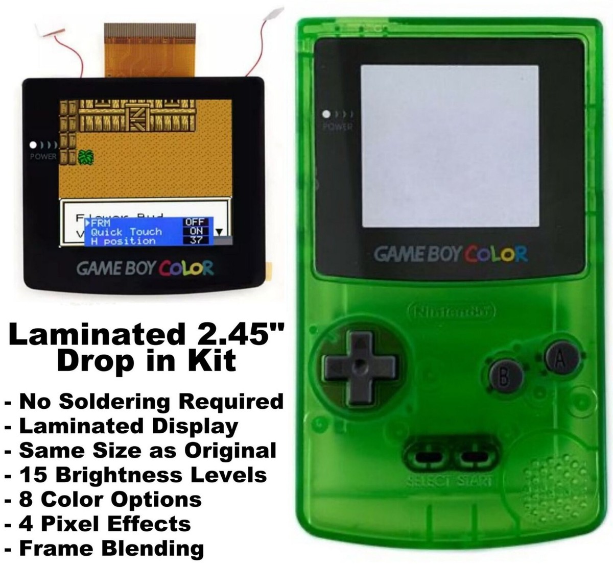 Color Screen Gameboy Color Drop In Backlight Backlit Screen Mod - Main Image