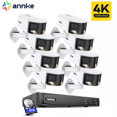ANNKE 4K Color Ngiht POE IP Security Camera System 8CH NVR Two Way Audio IP67 AI