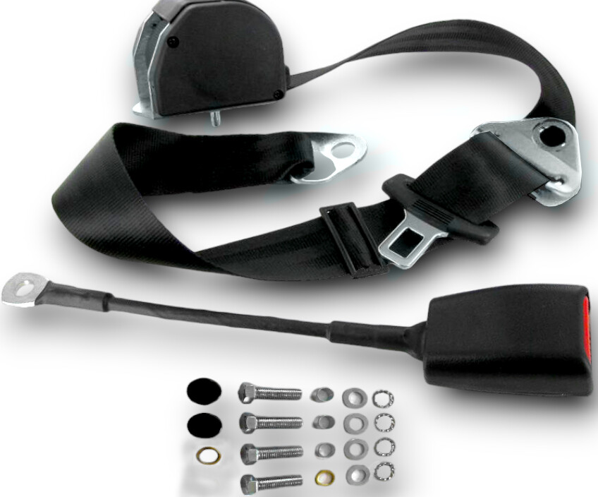 Seat Belt Dreipunkt 8 11/16in Black for Lancia 2000