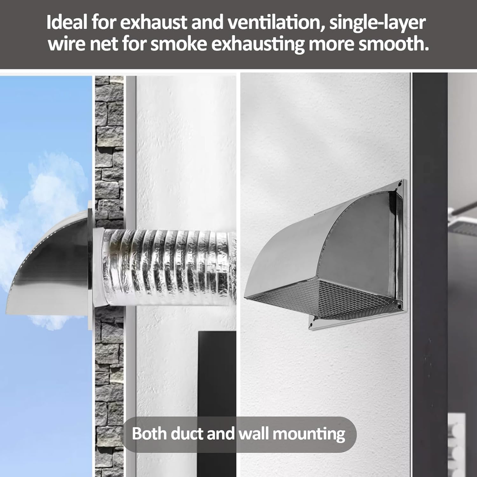 8 Inch Dryer Vent Cover Outside, 12” X 12” Wall Vent Cover Stainless