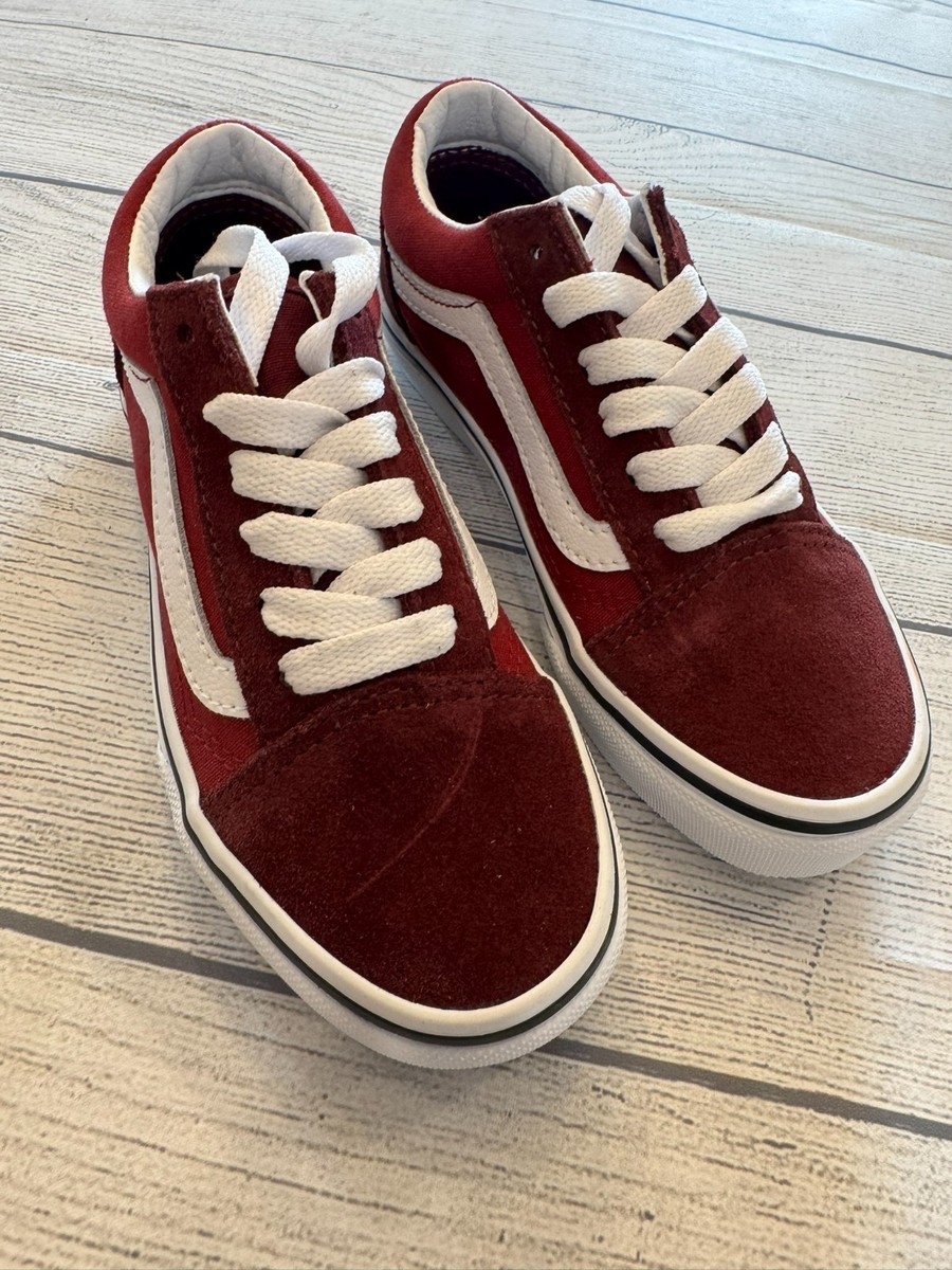 High Top Burgundy Canvas Old Skool Red Vans Sneakers Boy's 13 New