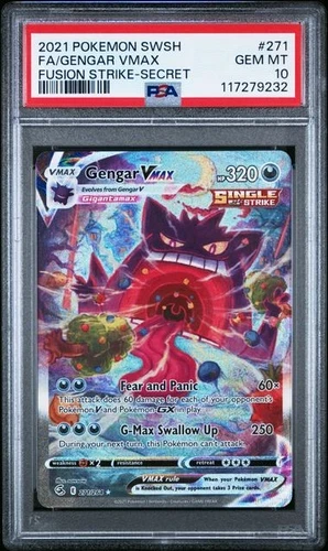 POKEMON GENGAR VMAX 2021 SWORD & SHIELD FUSION STRIKE #271 FA SECRET PSA 10