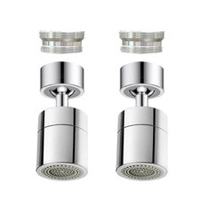 2 Pcs Faucet Aerator, 360     Swivel Kitchen Sink Faucet Aerator, Big Angle
