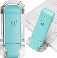 EGWASER Book Reading Light, Portable USB Rechargeable LED Clip on Blue 