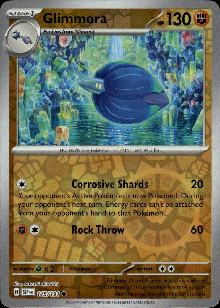Glimmora 115/191 Common Reverse Holo Surging Sparks Pokemon Near Mint