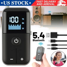 Bluetooth 5.4 Audio Adapter Wireless Receiver Transmitter MP3 Player 3.5mm Aux