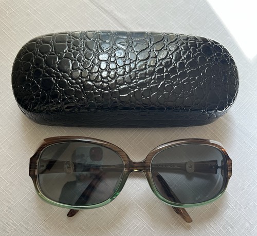 Italy S672 COL.10 Brown/Green Full Rim Plastic Eyeglass Frames 53-17-130