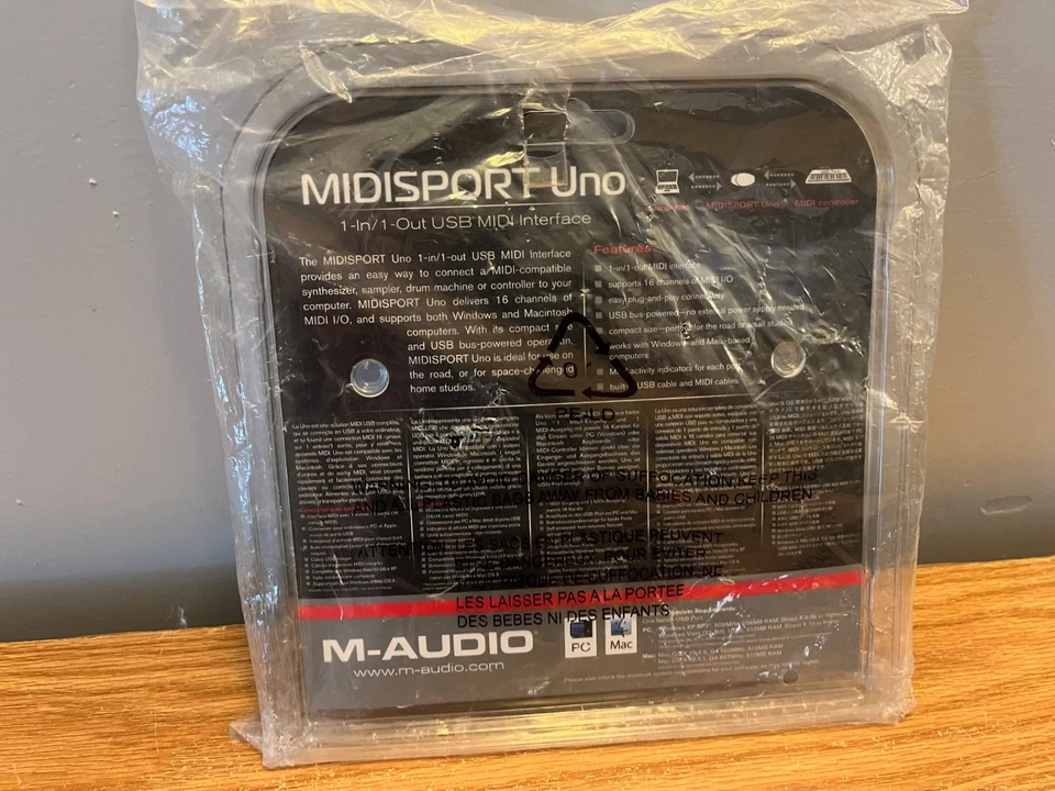 M-Audio Midisport Uno USB MIDI Interface 1x1 NOS sealed in package new - Image 4 of 4