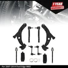 10pc Front Lower Control Arms Tierods Sway Bar Links For Ford Edge MKX 2007-2014