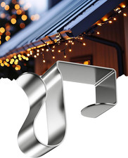 Gutter Clips for Hanging Outdoor Lights: 50 Pcs Metal Christmas Light Clips for