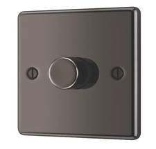 Image of GoodHome Black Nickle profile Single 2 way 400W Raised Edge Dimmer switch