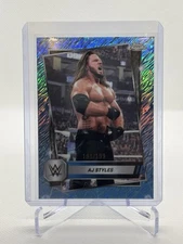 2025 Topps Chrome WWE AJ STYLES No. 37 Aqua Shimmer Refractor /199